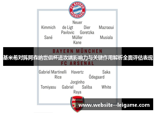 基米希对阵阿森纳世俱杯进攻端影响力与关键作用解析全面评估表现